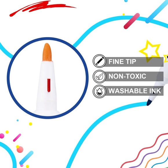 Low Odor Dry Erase Markers, Fine Tip, Assorted Color, 8 Count, White Board - Picture 3 of 6